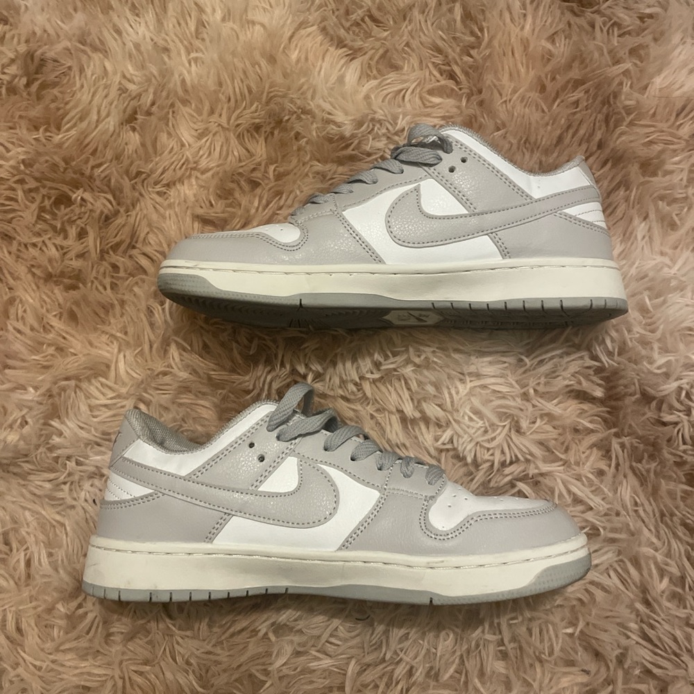 Nike Light Gray and White Low-Top Sneakers